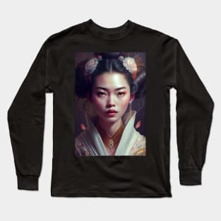 Japanese Geisha In Digital Art. Gift Idea For Japan Fans 4 Long Sleeve T-Shirt